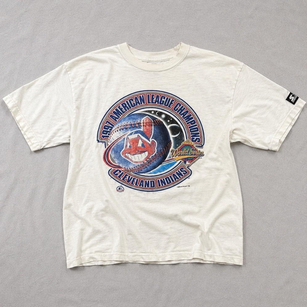 Starter Cleveland Indians Shirt Mens L 1997 AL Champs Vintage MLB Tee